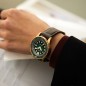 Citizen NJ0173-18X Urban Mechanical Automatic Green Dial Stainless Steel Case Leather Strap Men's Sports Watch