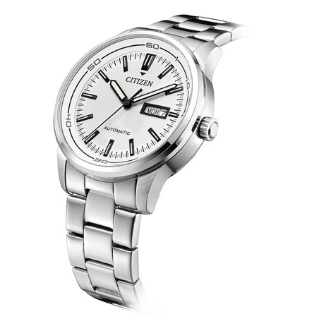 Citizen NH8400-87A Mechanical Automatic White Dial Date Day Display Stainless Steel Men's Watch