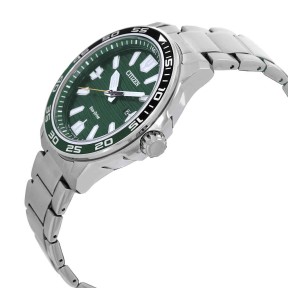 Citizen AW1526-89X Eco-Drive Green Dial Date Display Stainless Steel 10ATM Men's Watch