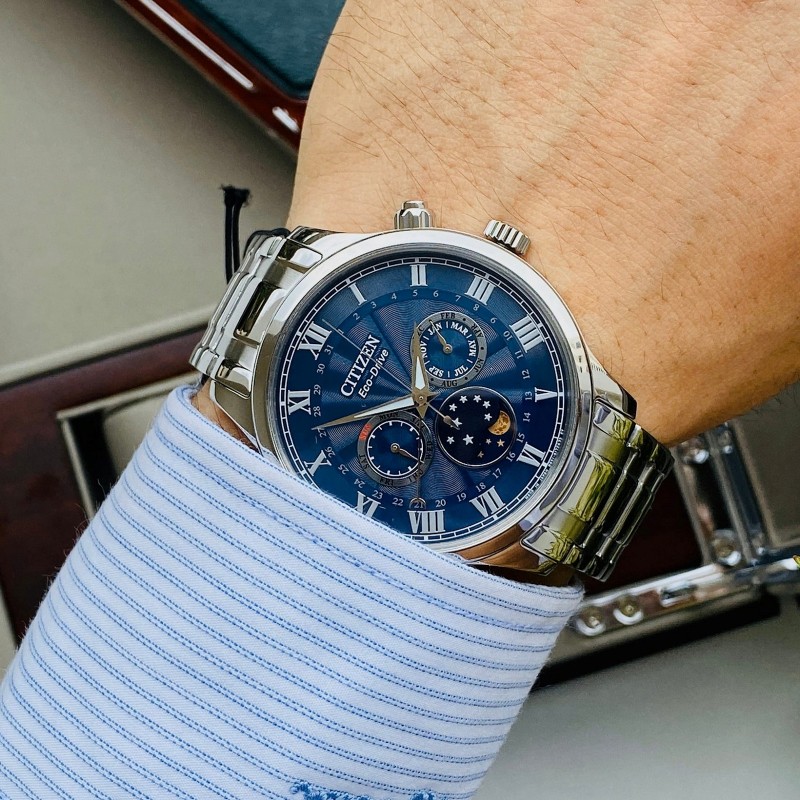 Citizen AP1050-81L Eco-Drive Day Date and Month Moon Phase Men’s Watch