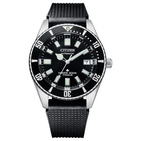 Citizen Promaster Marine NB6021-17E Automatic Black Dial Date Display Titanium Case Rubber Strap Diver's Watch