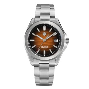 San Martin SN0129-GC 24 Jewels Automatic Desert Texture Dial Date Display 316L Stainless Steel 39mm 10ATM Men's Watch