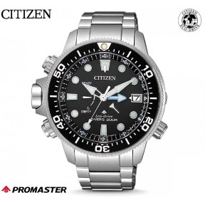 Citizen Promaster Aqualand BN2031-85E Eco-Drive Black Dial Stainless Steel Depth Gauge Men's Diver Watch