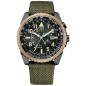 Citizen Promaster Sky BJ7136-00E Eco-Drive Green Dial Date Display Stainless Steel Case Nylon Strap Men's Watch