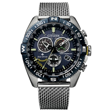 Citizen Promaster Navihawk Blue Angels CB5848-57L Eco-Drive Radio Controlled Blue Dial Chronograph Stainless Steel Pilot Watch