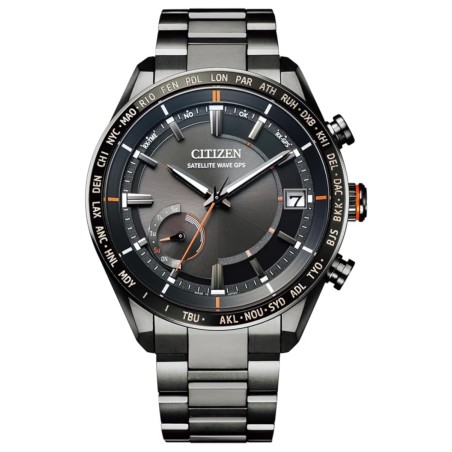 Citizen Attesa ACT Line CC3085-51E Eco-Drive Satellite Wave GPS Black Dial Day & Date Display Titanium Men's Watch