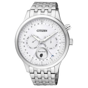 Citizen Eco-Drive AP1050-56A White Dial Moon Phase Day Date Month Display Men's Watch