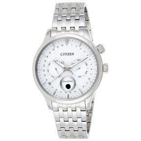 Citizen Eco-Drive AP1050-56A White Dial Moon Phase Day Date Month Display Men's Watch