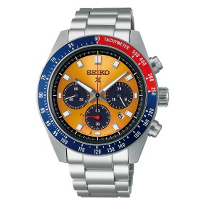 Seiko Prospex Speedtimer SSC947P1 Solar "Pogue" Orange Dial Date Display Chronograph Stainless Steel Men's Watch