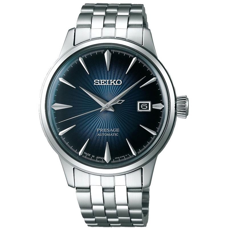 Seiko Presage SRPB41J1 Cocktail Time 23 Jewels Automatic “BLUE MOON” Blue Dial Stainless Steel Men's Watch