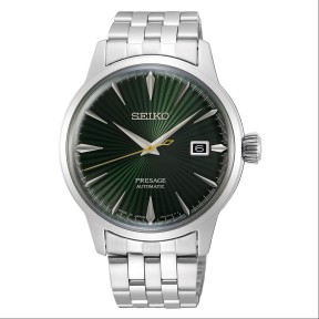 Seiko Presage SRPE15J1 Cocktail Time 23 Jewels Automatic Mockingbird Green Dial Stainless Steel Watch - Made in Japan