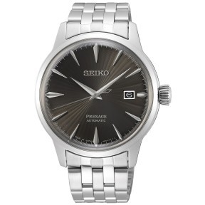 Seiko Presage SRPE17J1 Cocktail Time 23 Jewels Automatic Espresso Martini Dark Gray Dial Stainless Steel Men's Watch