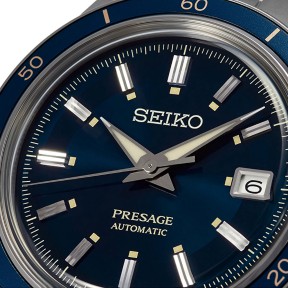 Seiko Presage Style 60’s Series SRPG05J1 23 Jewels Automatic Blue Dial Stainless Steel Men's Watch - Made in Japan