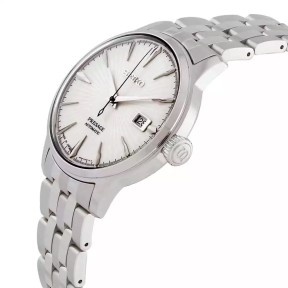 Seiko Presage SRPG23J1 Cocktail Time ‘The Martini’ 23 Jewels Automatic Champagne White Dial Stainless Steel Men's Watch