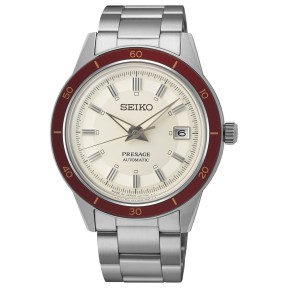 Seiko Presage Style 60’s Ruby SRPH93J1 23 Jewels Automatic Ivory Dial Stainless Steel Men's Watch - Made in Japan