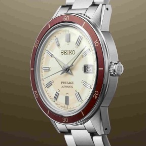 Seiko Presage Style 60’s Ruby SRPH93J1 23 Jewels Automatic Ivory Dial Stainless Steel Men's Watch - Made in Japan