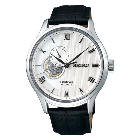 Seiko Presage SSA379J1 Karesansui Zen Garden Series 24 Jewels White Dial Leather Strap Men's Watch - Made in Japan