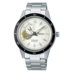 Seiko Presage Style 60’s Series SSA423J1 24 Jewels Automatic Open Heart White Dial Men's Watch - Made in Japan