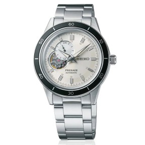 Seiko Presage Style 60’s Series SSA423J1 24 Jewels Automatic Open Heart White Dial Men's Watch - Made in Japan