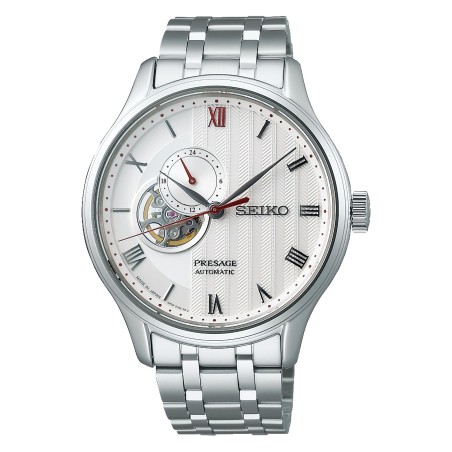 Seiko Presage SSA443J1 Zen Garden 24 Jewels Automatic Open Heart White Dial Stainless Steel Men's Watch - Made in Japan