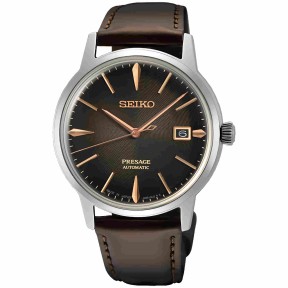 Seiko Presage SRPJ17J1 Cocktail Time ‘THE IRISH COFFEE’ Automatic Gradient Brown Dial Stainless Steel Case Leather Strap Watch