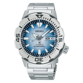 Seiko Prospex Sea Monster SRPG57K1 Antarctica Penguin Automatic White Blue Dial Save the Ocean Men's Diver Watch