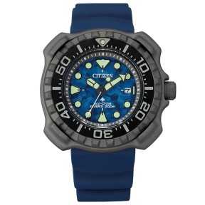 Citizen Promaster Marine BN0227-09L Eco-Drive Blue Dial Date Display Titanium Case Blue Rubber Strap 200M Men's Diver Watch