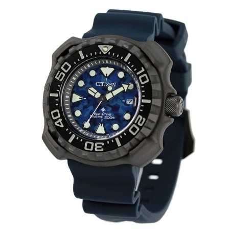 Citizen Promaster Marine BN0227-09L Eco-Drive Blue Dial Date Display Titanium Case Blue Rubber Strap 200M Men's Diver Watch