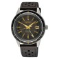 Seiko Presage Style 60’s Series SSK013J1 Automatic GMT Dark Brown Dial Date Display Stainless Steel Case Leather Strap Watch