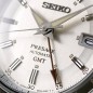 Seiko Presage Style 60’s Series SSK011J1 Automatic GMT White and Gray Dial Date Display Stainless Steel Case Leather Strap Watch