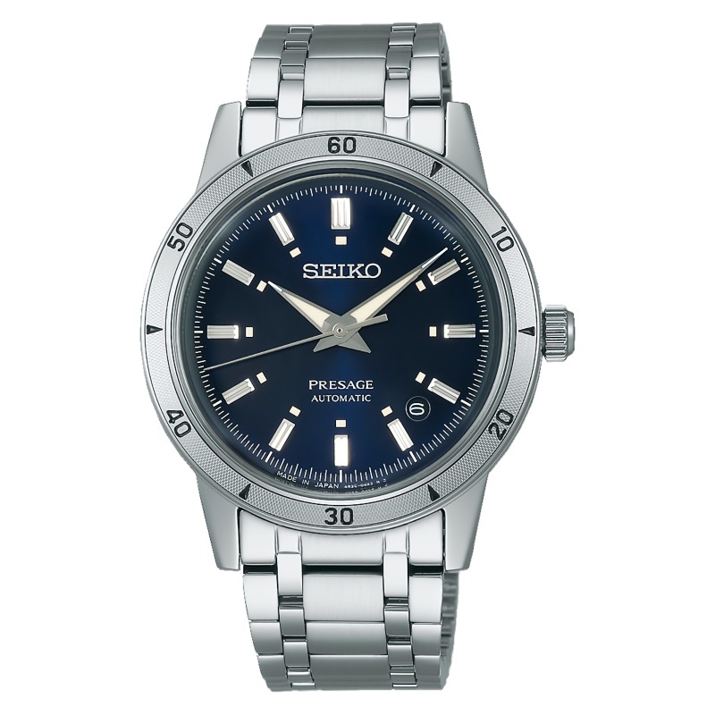 Seiko Presage Style 60’s Series SRPL07J1 “Elegant Yet Rugged” Automatic Navy Dark Blue Dial Date Display Men's Watch