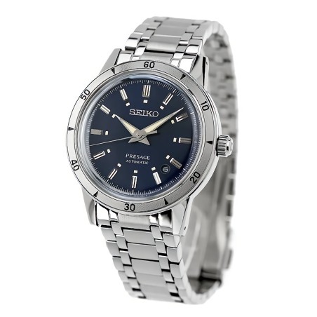 Seiko Presage Style 60’s Series SRPL07J1 “Elegant Yet Rugged” Automatic Navy Dark Blue Dial Date Display Men's Watch