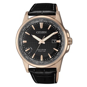 Citizen BX1008-12E Eco-Drive Black Dial Date Display World Time Perpetual Calendar Men's Watch