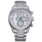 Citizen AT8260-85A Eco-Drive Global Radio Controlled White Dial Date Day Display Chronograph Stainless Steel Watch