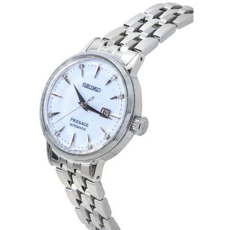 Seiko Presage SRE007J1 Cocktail Time Automatic “Skydiving” Diamond Twist Light Blue Dial Date Display Women's Watch