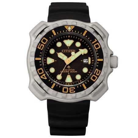 Citizen Promaster Marine BN0220-16E Eco-Drive Black Dial Super Titanium Case Black Rubber Strap 200M Men's Diver Watch