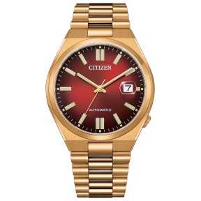 Citizen NJ0153-82X Mechanical Tsuyosa Automatic Date Display Red Dial Rose Gold Tone Stainless Steel Men's Watch