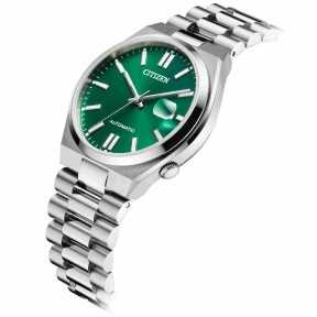 Citizen NJ0150-81X Mechanical 21 Jewels Automatic Date Display Green Dial Stainless Steel Men's Watch