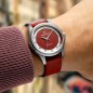 Venezianico Redentore 36 Porpora 1121512 Automatic Red Dial Stainless Steel Case Leather Strap Dress Watch